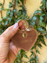 Load image into Gallery viewer, Personalized  Brown - Heart Keychain