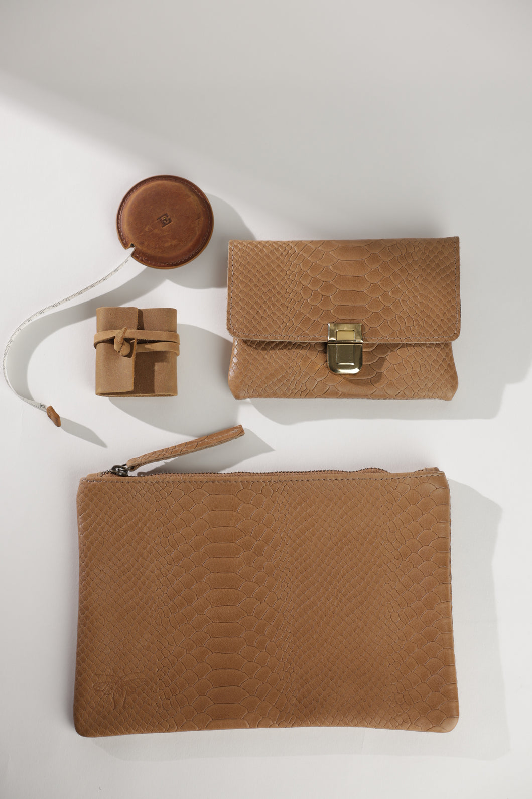 Clutch Bag - Brown Texture