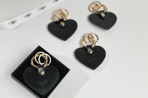 Personalized Black - Heart Keychain