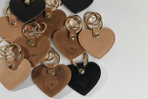 Personalized  Brown - Heart Keychain