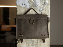 Load image into Gallery viewer, Chris Bag - Dark Grey &amp; Brown