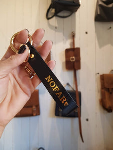 Personalized Black Leather Keychain