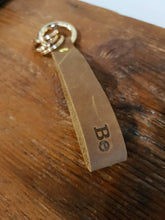 Load image into Gallery viewer, Personalized Brown Leather Keychain