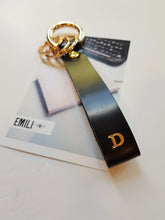 Load image into Gallery viewer, Personalized Black Leather Keychain