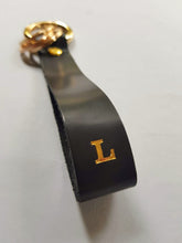 Load image into Gallery viewer, Personalized Black Leather Keychain