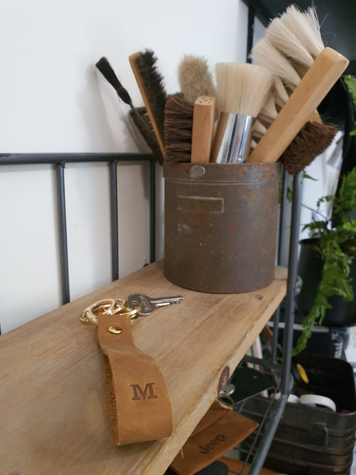 A-Z Brown Leather Keychain