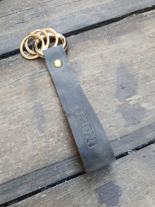 Personalized Dark Gray Keychain