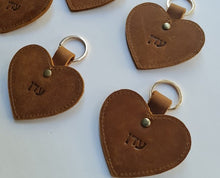 Load image into Gallery viewer, Personalized  Brown - Heart Keychain