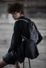 Load image into Gallery viewer, Backpack - Black Canvas &amp; Leather