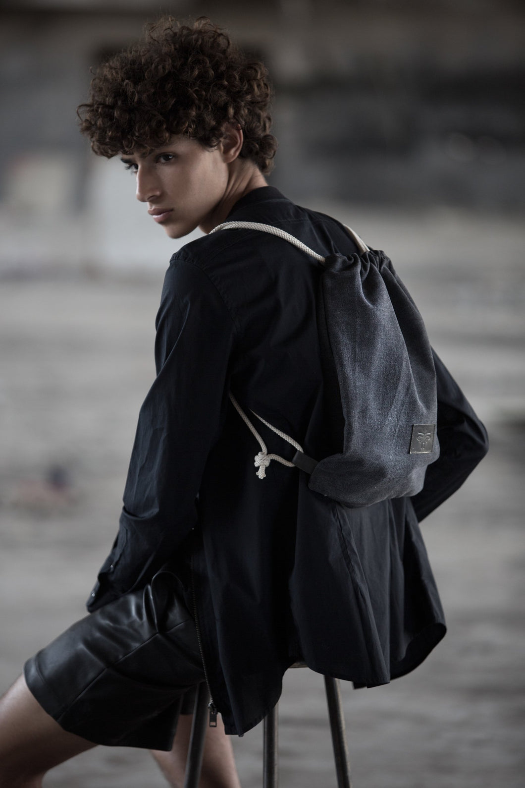 Backpack - Black Canvas & Leather