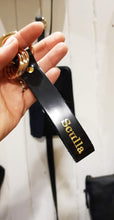 Load image into Gallery viewer, Personalized Black Leather Keychain