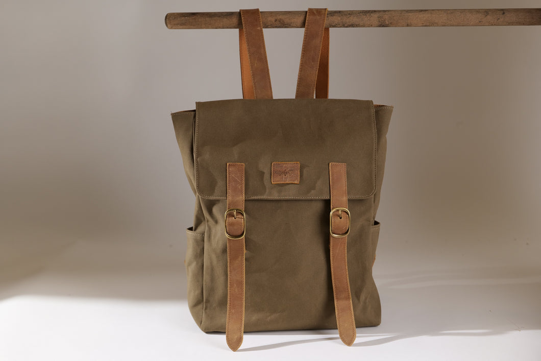 Barry Bag - Leather & Wax Canvas