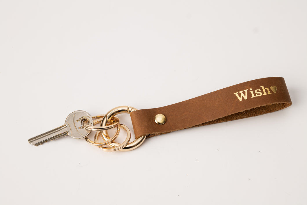 Personalized Brown Keychain